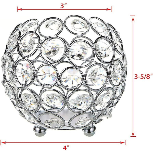 10cm krystallskål Votive lysestake glitrende telysestaker (sølvfarge)