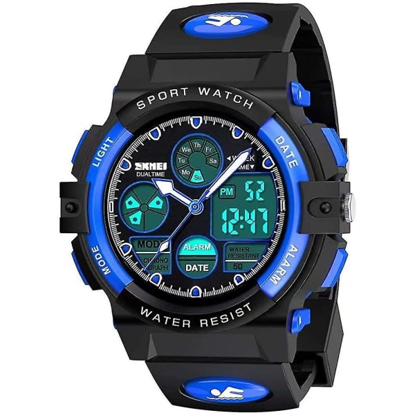 Kids Digital Sports Watch, Gutter Jenter Vanntett Sport Outdoor Klokker Barn Casual Elektronisk Analog Quartz Armbåndsur med