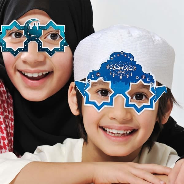 Paper Glasses Eid Mubarak 2023 Ramadan Koti Dekoraatio Islamilainen Muslimi Photo Booth Props Lahjat Eid Al Adha Juhlatarvikkeet 2