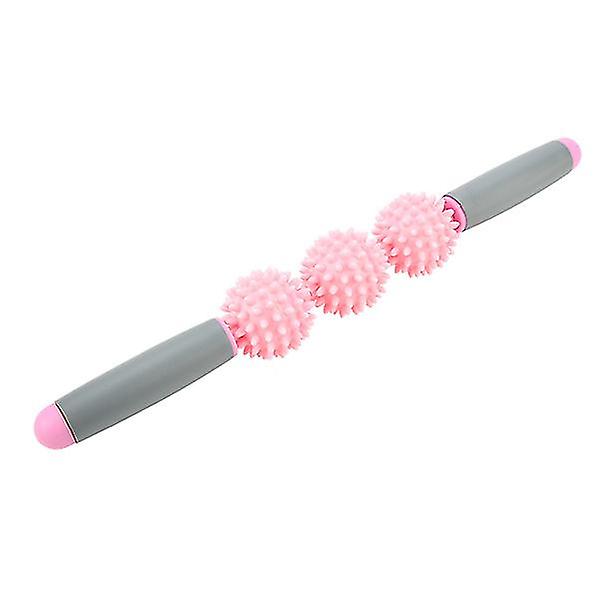 Yoga Stick Muscle Roller Stick selluliittia piikikäs pallo selkäkäsivarsille Olkapäälle (vaaleanpunainen)