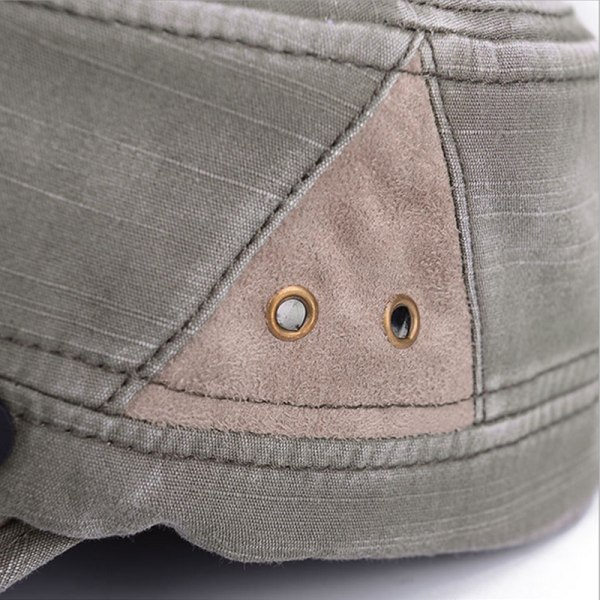 Fashion Stitching Flat Cap - Justerbar Military Cap - Unisex - Green