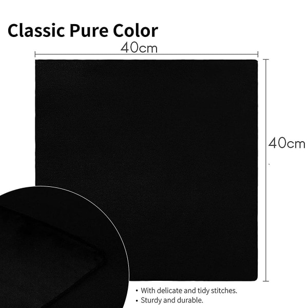 16 Pcs Square Satin Napkins Shiny Silk Tablecloth Soft and Cloth Tablecloth for Wedding Black