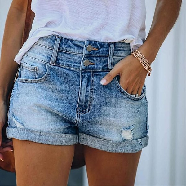 Jeans til Kvinder Bell Bottom - Dame Denim Shorts Vask - Elastisk Mode Uregelmæssig Løse Kvinders Jeans - Jean Flade Støvler M