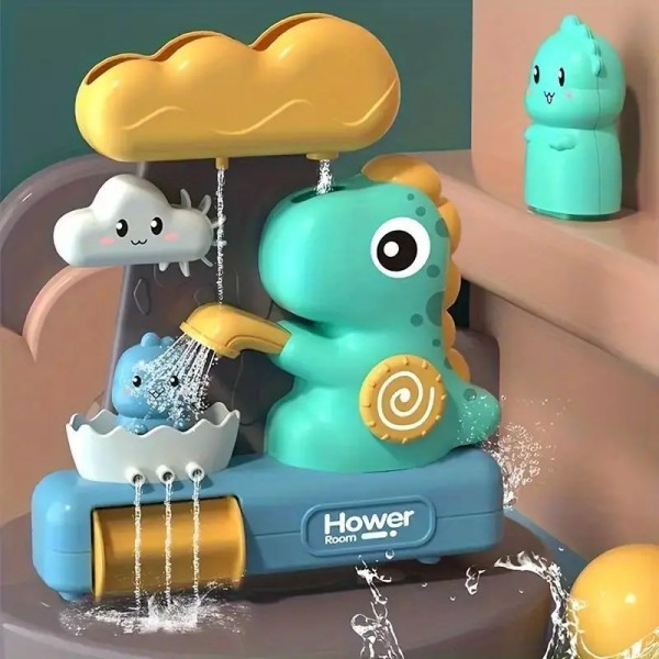 1 stk interaktiv dinosaur karusell badeleke for barn - morsomt badekar og dusjspill