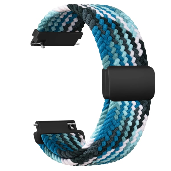 20mm flettet Solo Loop for Garmin Vivoactive 5/3/3 Music Band armbånd for Garmin VivoMove3/Trend/Sport Venu SQ/SQ2/2plus Rem Aquamarine Blue Aquamarine blue 20mm