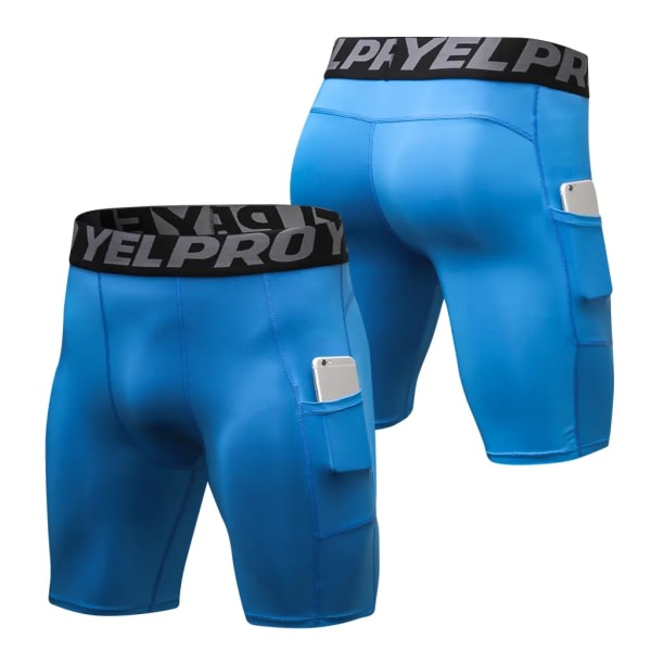 Pack Compression Shorts för män Aktiv träningsunderkläder med fickor