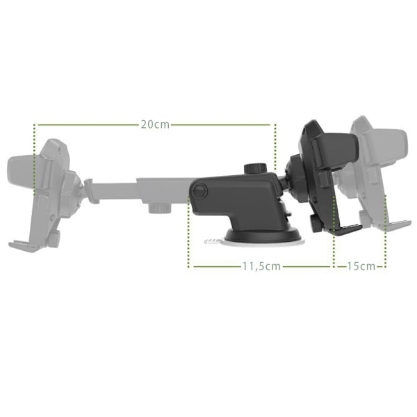 Tech-Protect Mobilholder Vindskjerm / Dashbord Svart