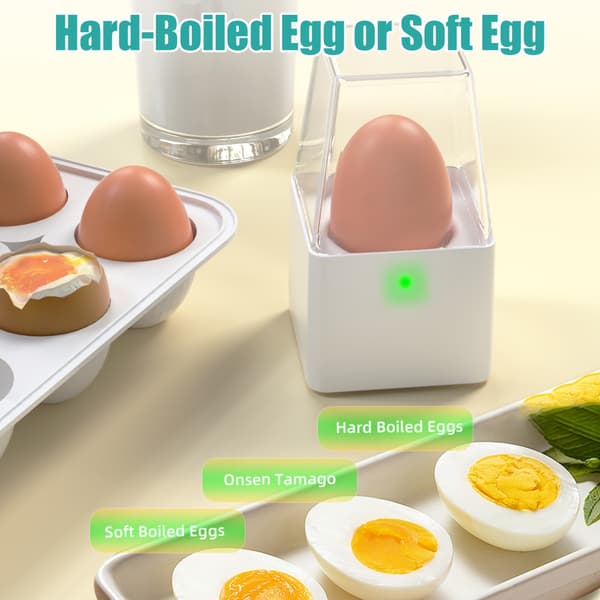 Elektrisk eggkoker med automatisk avslåing for bløtkokte, mediumkokte og hardkokte egg