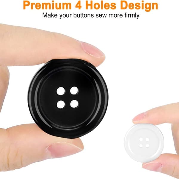 160 stk Knapper Sorte Knapper Store Hvide Knapper