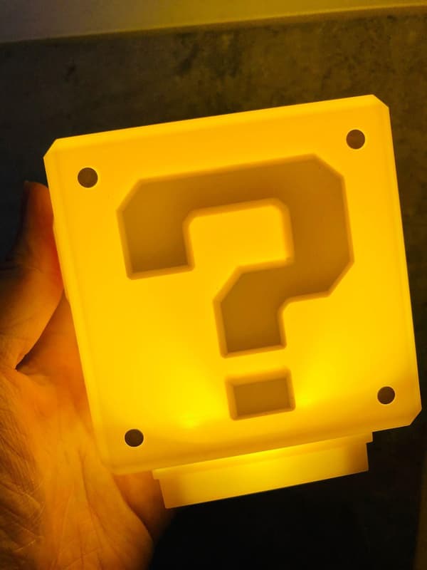 Sounding Mario Lamp, Rechargeable Question Mark Night Light, Square Lamp