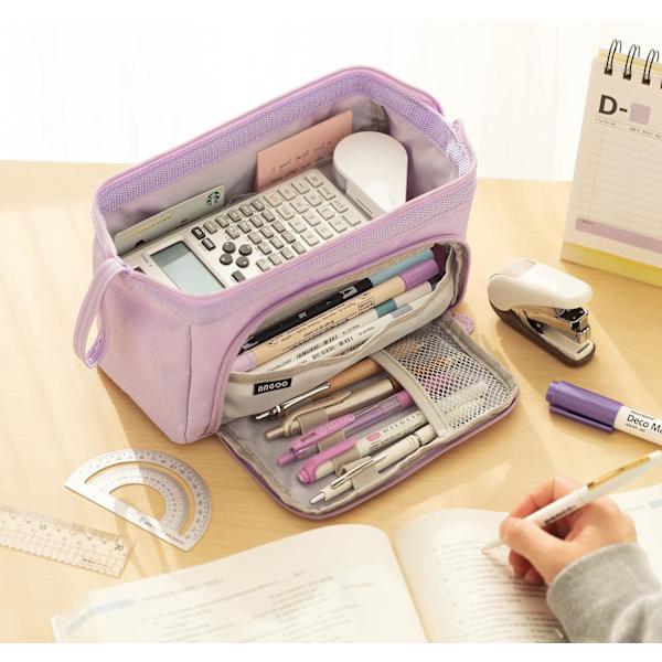 Blyantsæske Stor Kapacitet Blyantpung Håndholdt Pen Taske Kosmetik Portable Gave