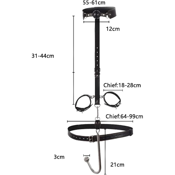Bondage sæt med anal kugle, BDSM sæt med mundbind