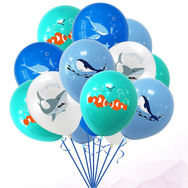 Baby fisk ballong Havsdjur print ballonger Latex kostym Sea Party ballong (12*6cm)