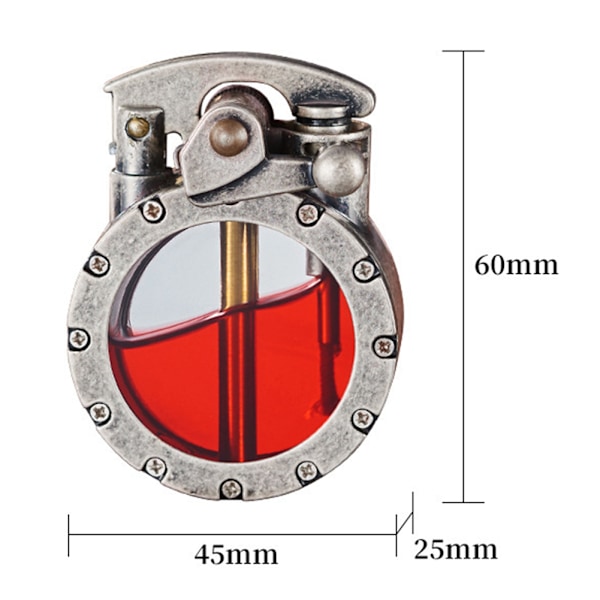 Retro gjennomsiktig lighter med vippearm Personlig påfyllbar lighter gave til bursdag Glod