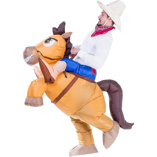 Creations oppblåsbar hestekostyme, ri en hest Air Blow Up Deluxe Halloween-kostyme, Cowboyride på hestekostyme -