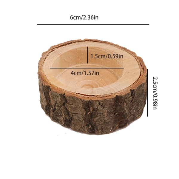 3 st Bark Wood Nail Ljusstakar Heminredning Bordsdekorationer 2.5*6cm 4.2*6cm 7*6cm