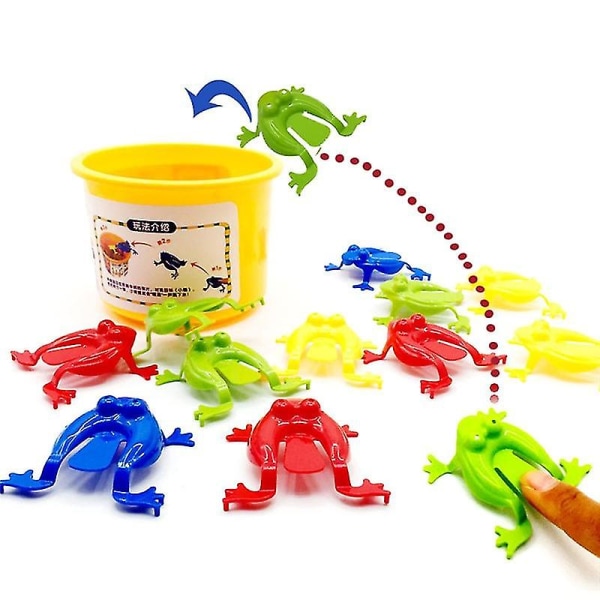10 st Jumping Frog Bounce Fidget Toys För Barn Nyhet Diverse Stress Reliever Leksaker För Barn Födelsedagspresent Party Favor