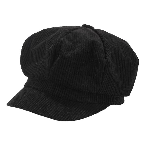 Visir Basker Cap Retro Brittisk stil Toppad 8 Panel Kylbeständig manchester Kvinnor Åttakantig Newsboy Cabbie Painter Hat Black