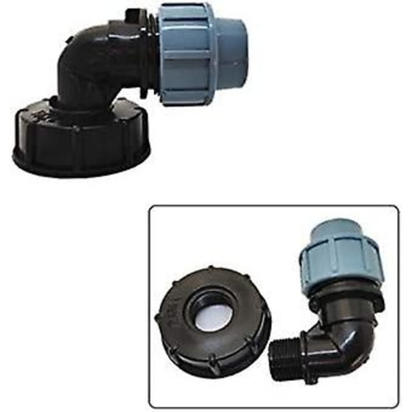 IBC tank adapter S60x6 IBC vanntank slangetilkobling 25 mm utløpsbue