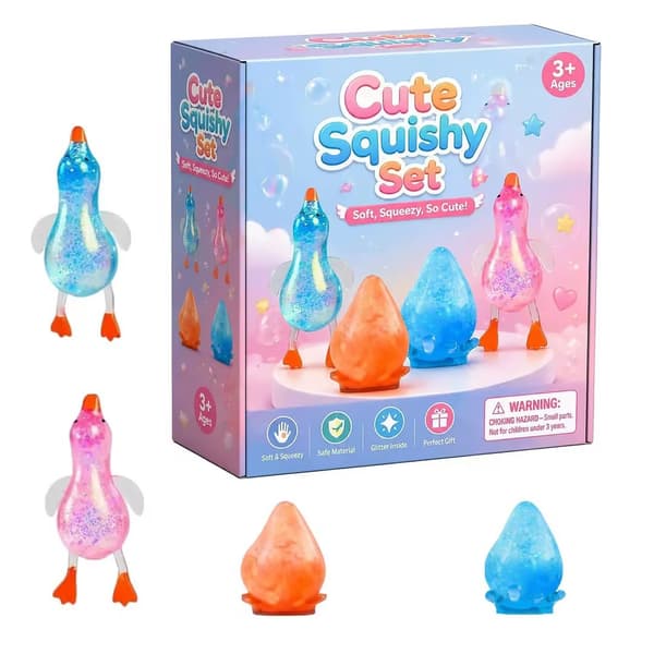 Blæksprutte Klemme Stressaflastende Legetøj Gaveæske med Ispind Fidget Optically variable  (3pcs)