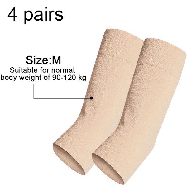 4 paria kyynärlämmittimiä - Musta + Ihonvärinen - Koko M
