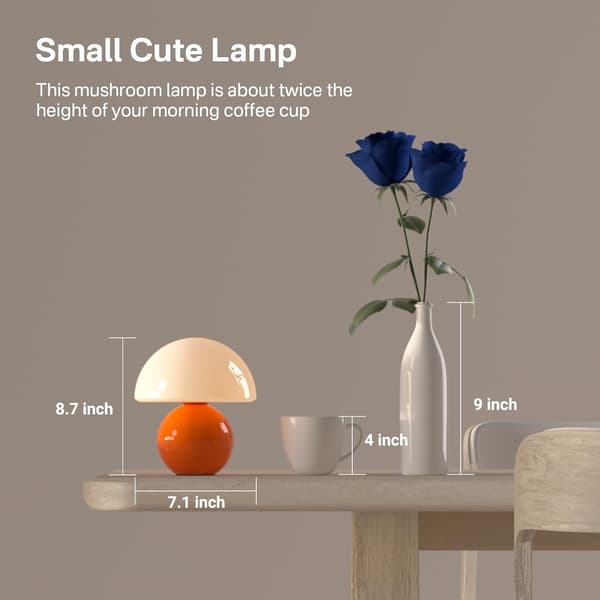 Svamp Lampa Bordslampa för Sovrum (Orange) orange