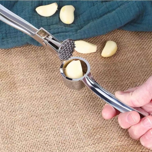 Kitchen Garlic Press, 4 in 1 Garlic Mincer Grinder, Easy to Squeeze