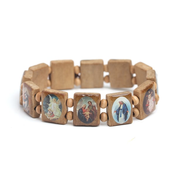 3-Pack Jesus Armbånd Engel Armbånd Mary Religion Tre Stretch Katolsk Idol Velsignelse Smykker