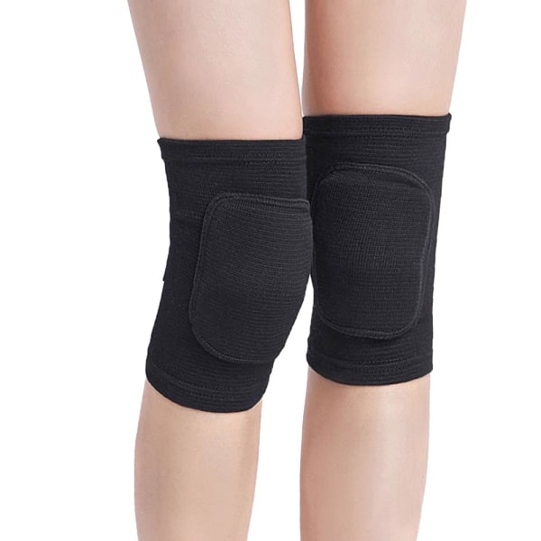 1 par Sports Dance Knee Pads Anti-Slip Support Sleeve Unisex svart black S