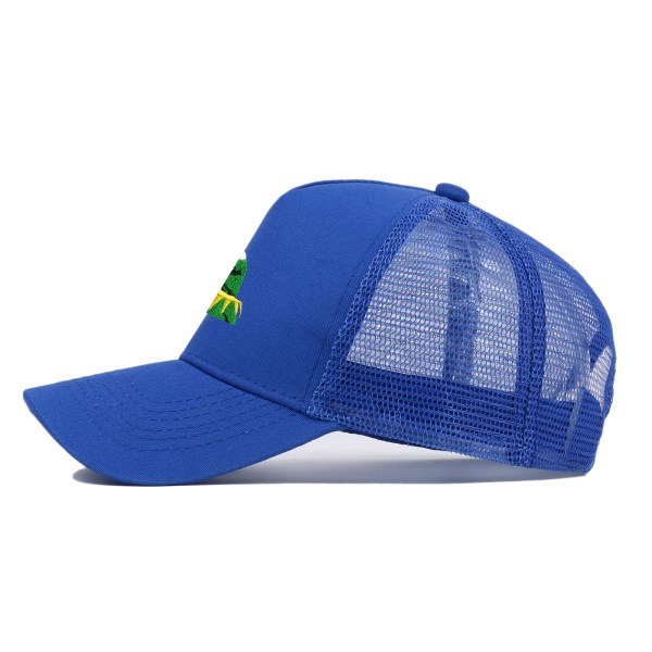 Baseball keps Kermit The Frog Sipping Tea Logo Trucker Hat Unisex Utomhus Justerbar Strapback Cap （blå）