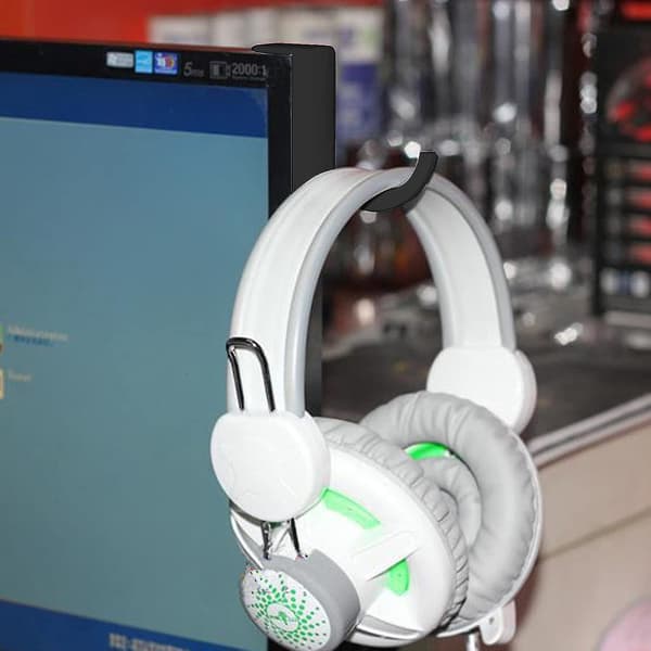 Hovedtelefoner Headset Hænger Skærm Nd Holder Headset Klæbekrog (4 stk., Sort)