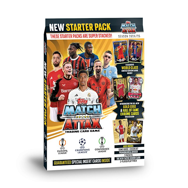 Fotbollskort + Samlarpärm (Startpaket) - 2024-25 Topps Match Attax Champions League etc.