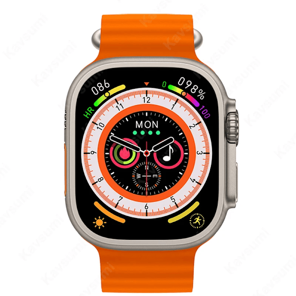 AMOLED-skärm HK8 Pro Max Ultra Smart Watch Series 8 49mm Hög uppdateringsfrekvens Kompass Spel NFC Smartwatch Herr Sportklockor 2.12 Orang Orange AMOLED Screen 49mm