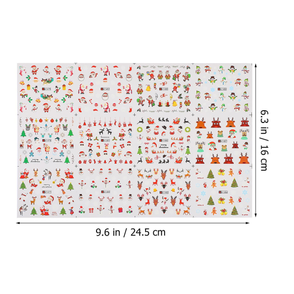 10 arks dekaler for Uas-klistremerker Negler falske negler Negledekorasjoner (24,5 X 16 X 0,1 cm, forskjellige farger)