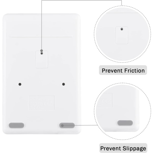 Pöytälaskin isoilla näppäinpainikkeilla, 12-numeroinen tavallinen suuri LCD-näyttö aurinkoenergialla ja akulla toimisto-, koulu-, koti- ja yrityskäyttöön - valkoinen