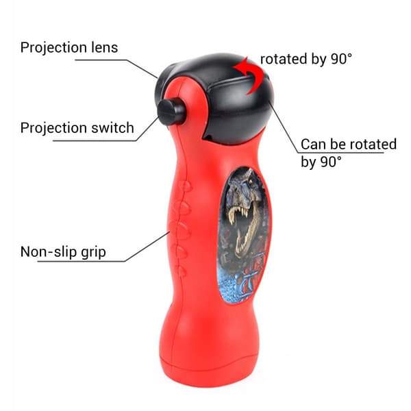 Kids Cartoon Projector Flashlight Luminous Toy Rotatable Lens 24 Patterns