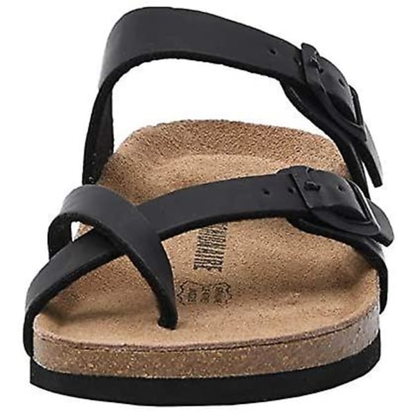 Naisten sandaalit korkkipohjallinen säädettävä (musta, 38)