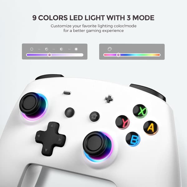 Switch Pro Controller, Trådløs Switch Controller med LED-lys/Dobbelt Vibration, Fjernbetjeningsspil