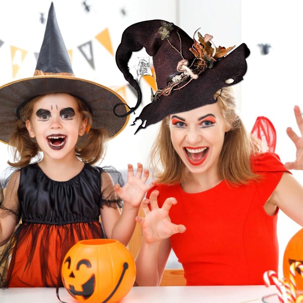 Halloween filt häxhatt, häxhatt dekorationer kostym, justerbar