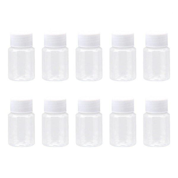 10 stk 50 ml transparente plastikflasker Genopfyldelige tomme beholdere med låg Krukker Kasser Krukker(M)