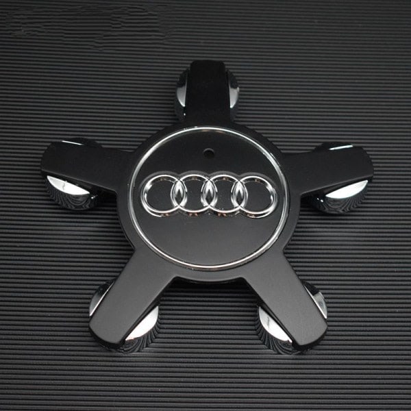 Passar Audi 134mm femuddiga navkapslar med logo A6 A4L-Audi 5-uddig konkav grå (paket med fyra)