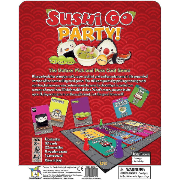 Gamewright | Sushi Go Party Game | Kortspill | Alder 8+ | 2-8 spillere | 20 minutters spilletid[hsf]