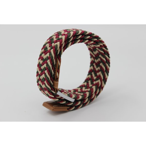 41 * 1.3 tommer unisex elastisk vævet strækrem afslappet mænds og kvinders taljerem med PU-læder spænde, beige grøn siv beige green red