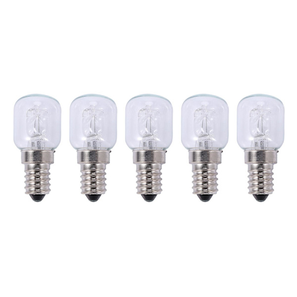 5x E14 Högtemperaturlampa 500 Grader 25w Halogen Bubbelugnslampa E14 250v 25w Kvartslampa