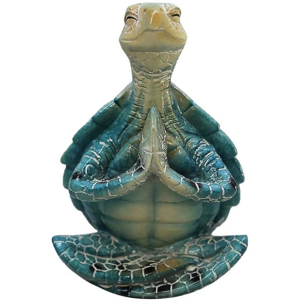 Meditaatiokilpikonnapatsas Uutuus Kilpikonnafiguure Meditaatio Merikilpikonna-ornamentti Puutarhan kilpikonnasisustus (10X6X5CM)