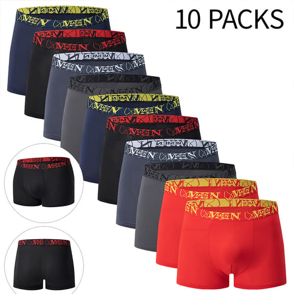 10-pack Herrkalsonger, Bekväm Elastisk Midja, Andningsbara, Perfekt för Daglig Användning 10 PCS XL