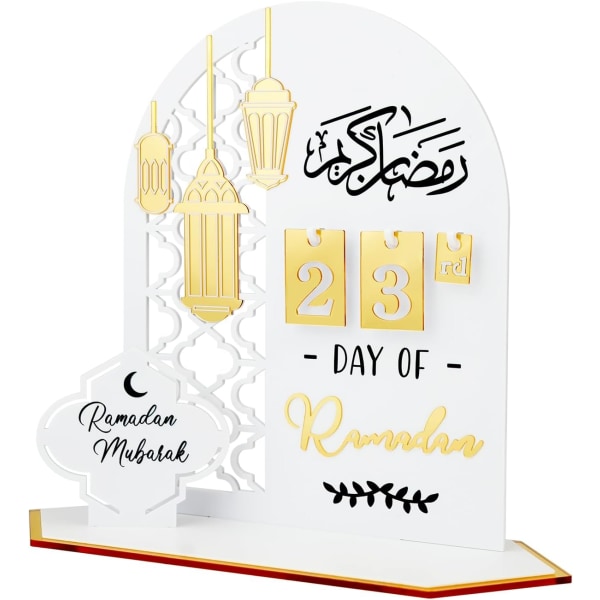 Ramadan Advent Countdown Calendar Acrylic: Ramadan Decorations for Home Eid Mubarak Table Decor