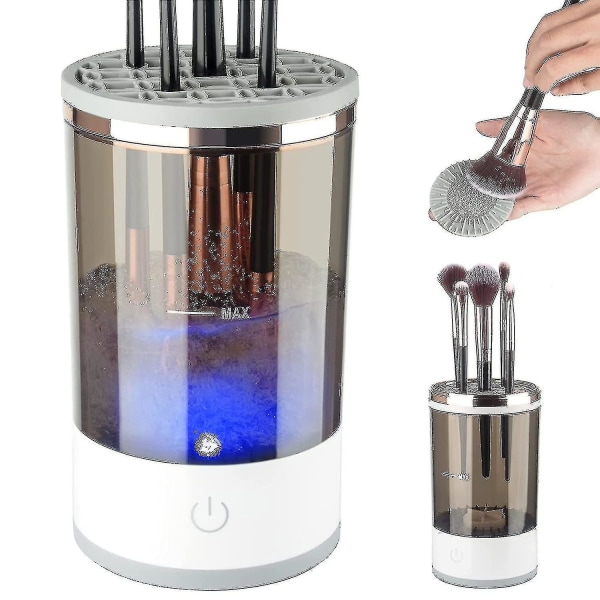 Electric makeup brush cleaner, makeup brush cleaning machine with brush clean mat, automatic cosmetic brush cleaning tools
