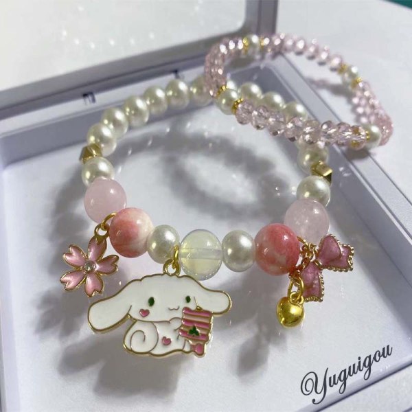 Kristallpärlor Armband Kawaii Armband Set Söt Cartoon Elastiska pärlor Armband Anime Smycken för tjejer Kvinnor Bff Vänskapspresent