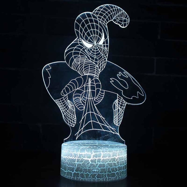 Led, Spiderman 3d   Färger Ändrar Bordslampa